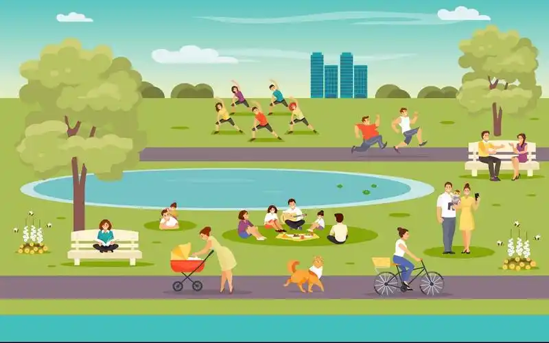 in the park (actions) - conversation practice