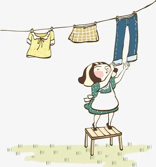 晾着的衣服室外漫画