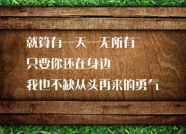 就算有一天一无所有,只要你还在身边,我也不缺从头再来的勇气.