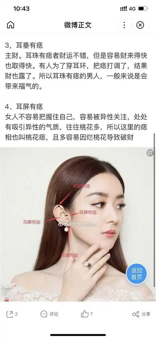 男人耳珠有痣代表什么耳垂后面有痣代表