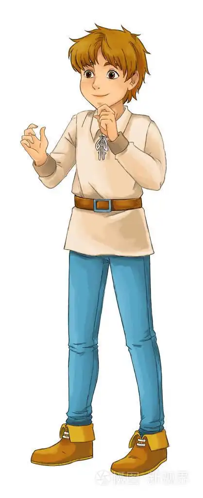 美丽的彩色卡通人物-青年男子-一些活动-插图儿童