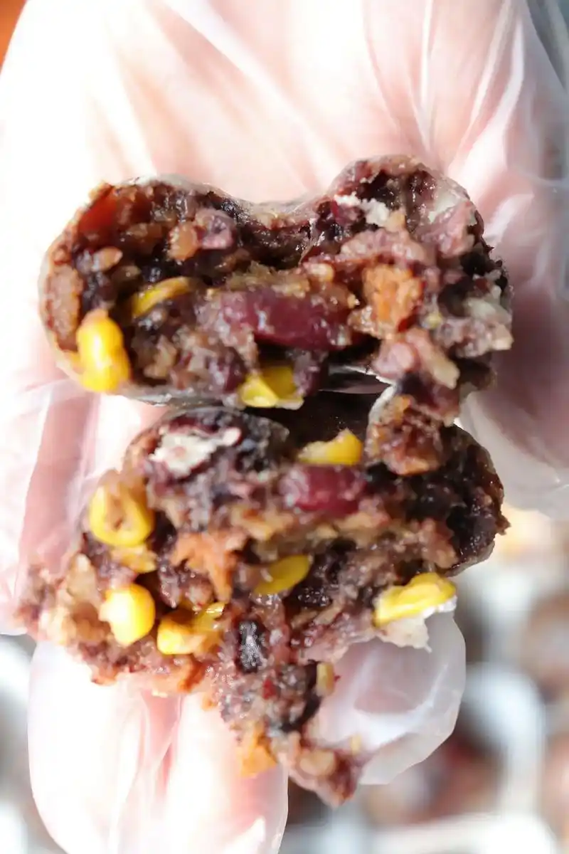 减脂杂粮粘豆包(无糖)红豆,芸豆,花生,黑米,黑糯米,红枣, - 抖音