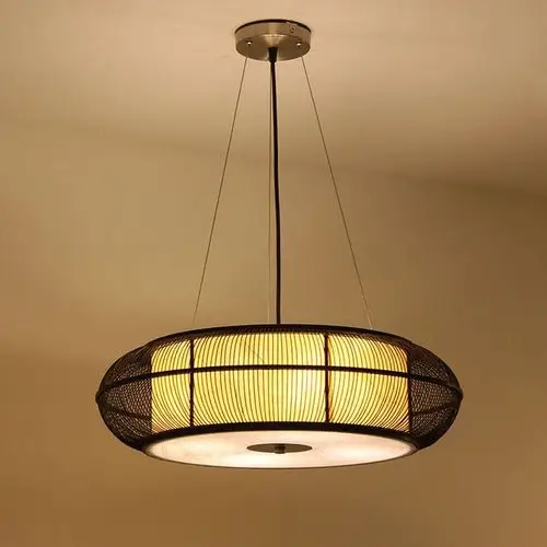 日式吊灯大气竹编客厅灯创意餐厅灯新中式灯具主卧室灯阳台书房灯