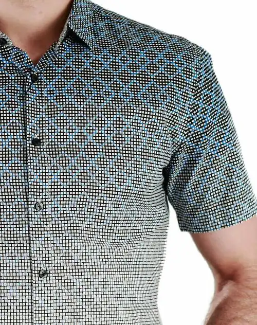 波司登bosideng男款黑棕格子休闲短袖衬衫132317213n102_唯品会