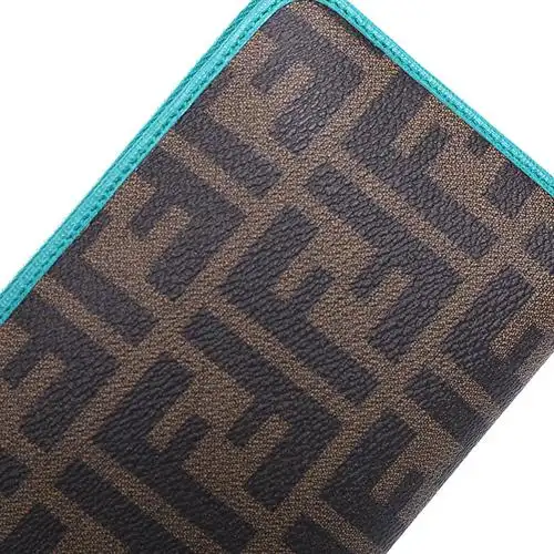 【包邮包税】fendi/芬迪 女士经典双f图案印花长款钱包