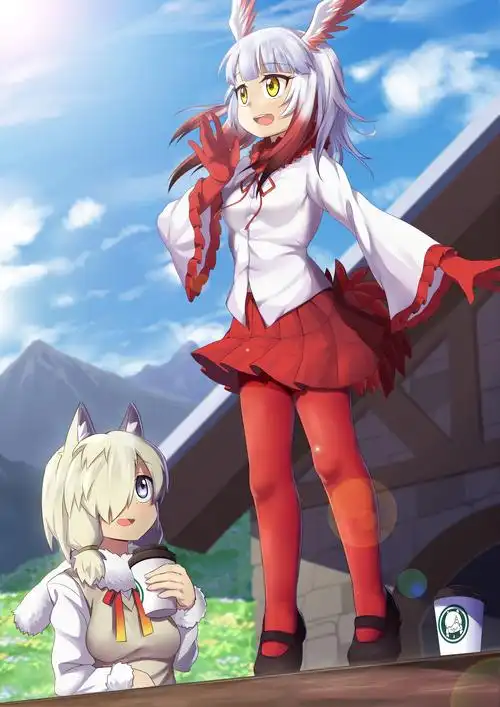 朱鹮and羊驼朱鹮兽娘动物园动物朋友