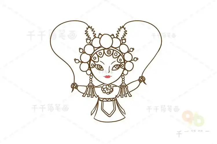 花旦简笔画图片