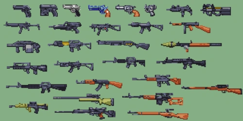想开发2d射击游戏像素画枪械画法指南