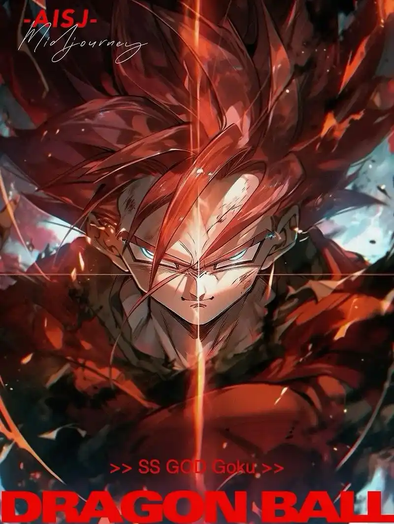 ai绘画|卡卡罗特系列-超赛神的赤焰.#ai绘画 #龙珠 # - 抖音