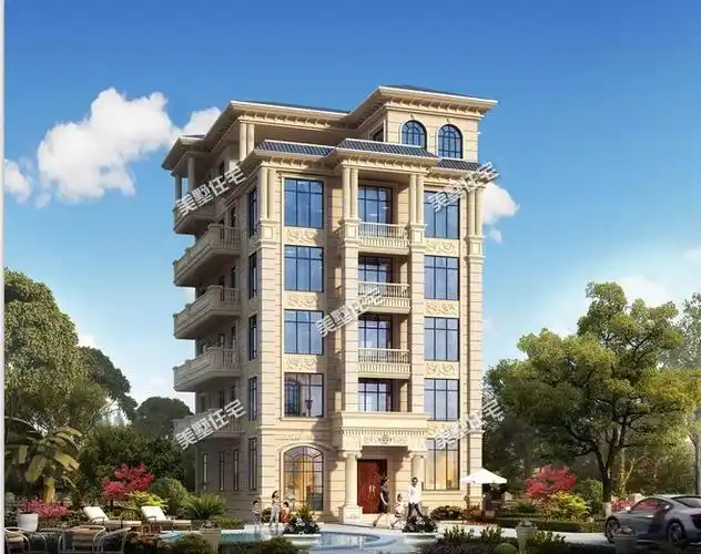 理想中的别墅有配色讲究的外观,宏伟灵动的门廊,有钱的话一定要建高一