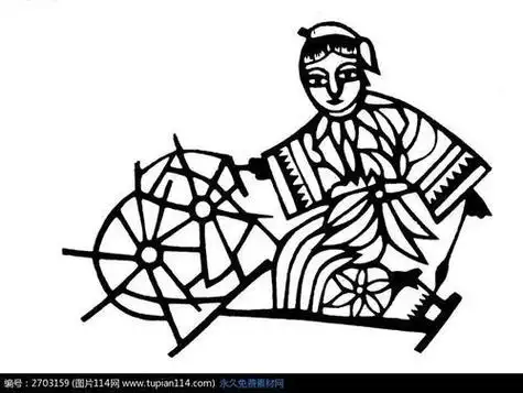 织女纺车简笔画母亲织布简笔画工程图 简笔画 平面图 手绘 线稿