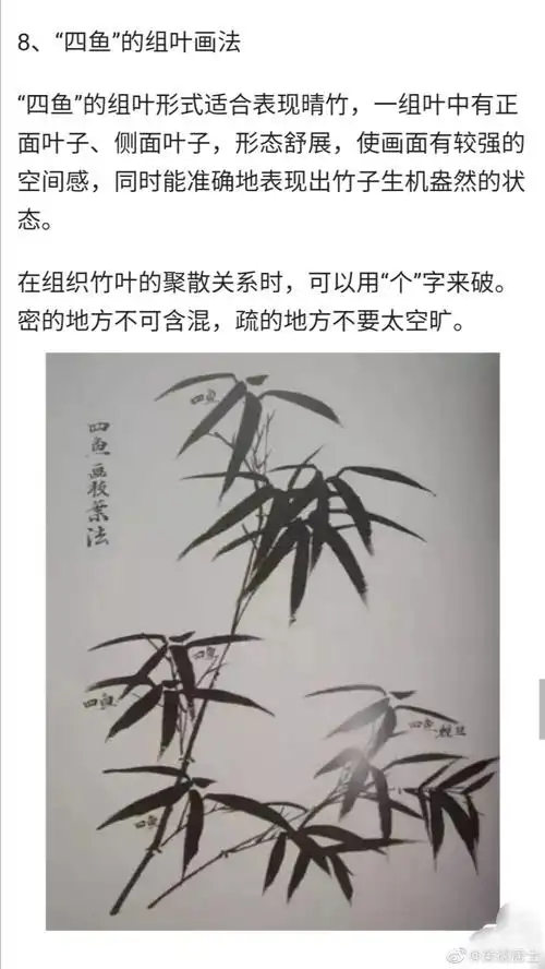 竹叶画法