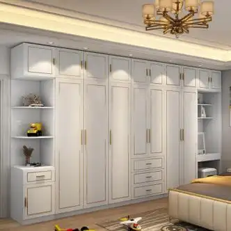 圣弗奥2022新款轻奢现代衣柜对开门带镜子大衣柜卧室家用拼装组合简约