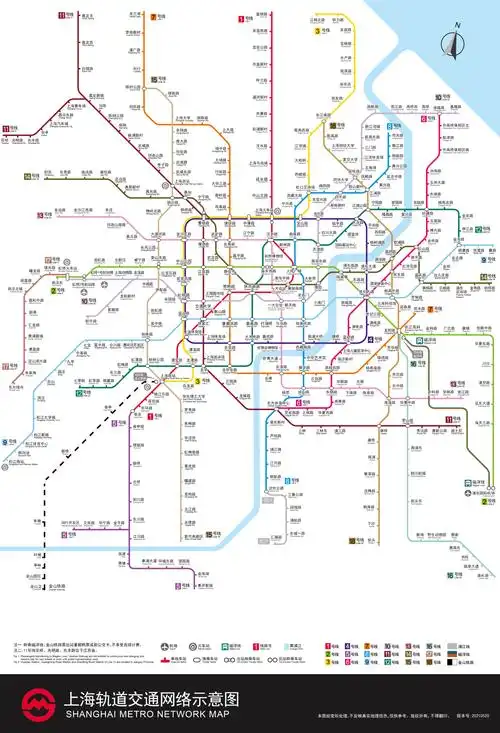 (上海地铁最新版线路图,点击可看大图)