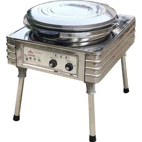 华美立式不锈钢商用用电饼铛yxd45j台式双面加热商用烤饼机