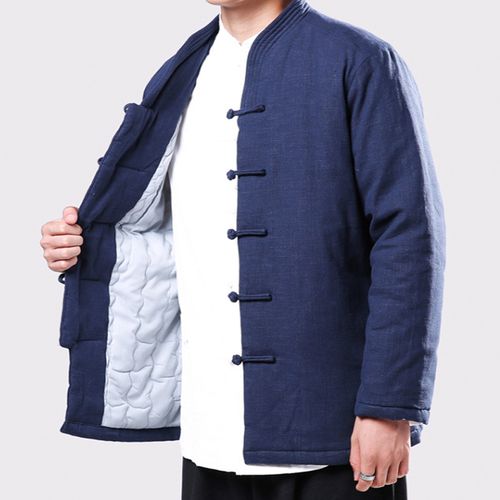 冬季男士唐装夹棉加厚中国国风棉麻保暖中式民族服装