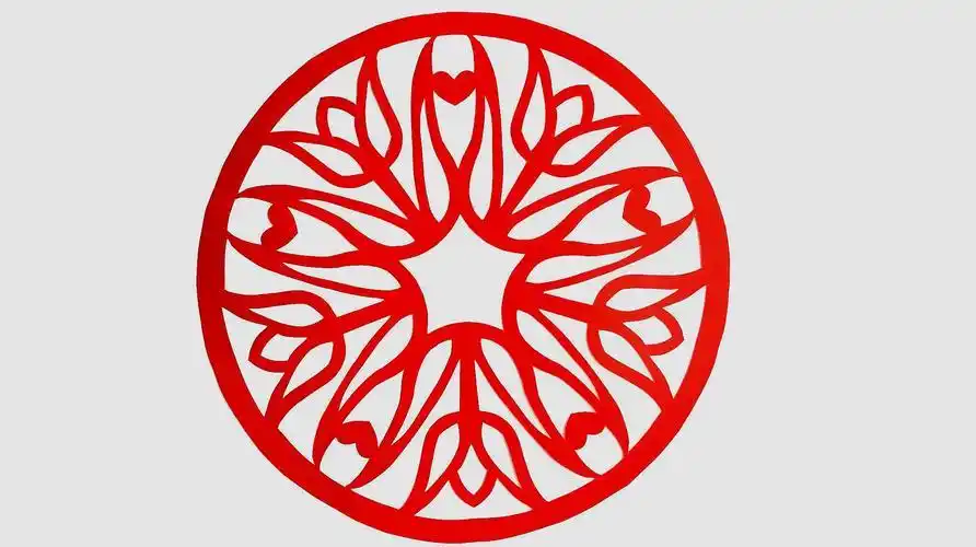 圆形窗花剪纸四角折叠法一一剪纸基本技法入门5第四篇圆的剪法024