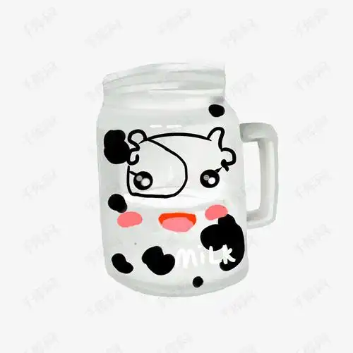 奶牛表情卡通牛奶杯