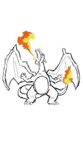 画小火龙超进化简笔画