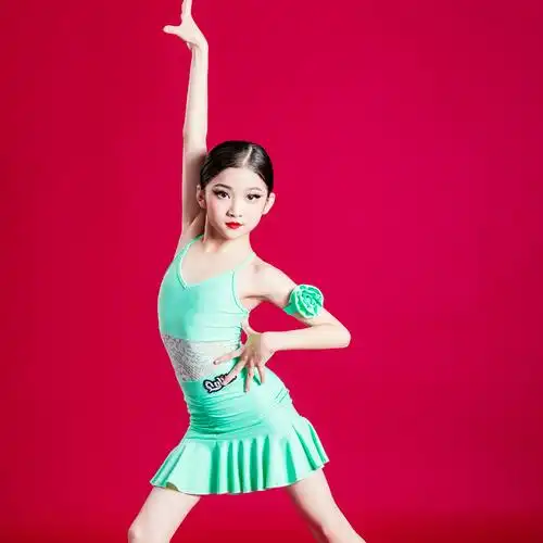 洛利塔儿童新款吊带拉丁舞服女夏季班服集训表演拉丁舞练习套装
