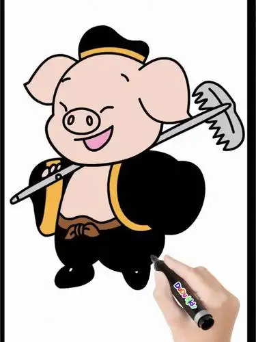 卡通画简笔画绘画西游记影评西游记 胖胖的q版猪八戒简笔画简笔画