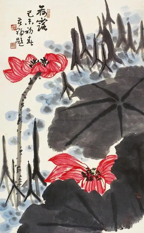 名家画荷 李苦禅荷花作品欣赏