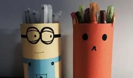 纸筒手工制作方法_小黄人笔筒diy制作教程