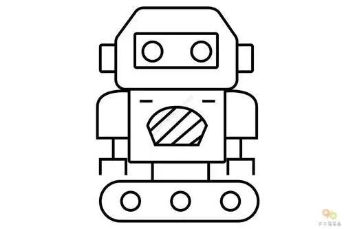 彩色机器人简笔画