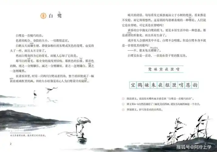 五年级上册《白鹭》复习要点:作者所写,便是对事物的一种偏爱_郭沫若