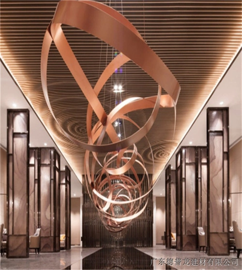 ***大气门头装饰弧形铝方通-商场门面装修波浪形铝方通装饰