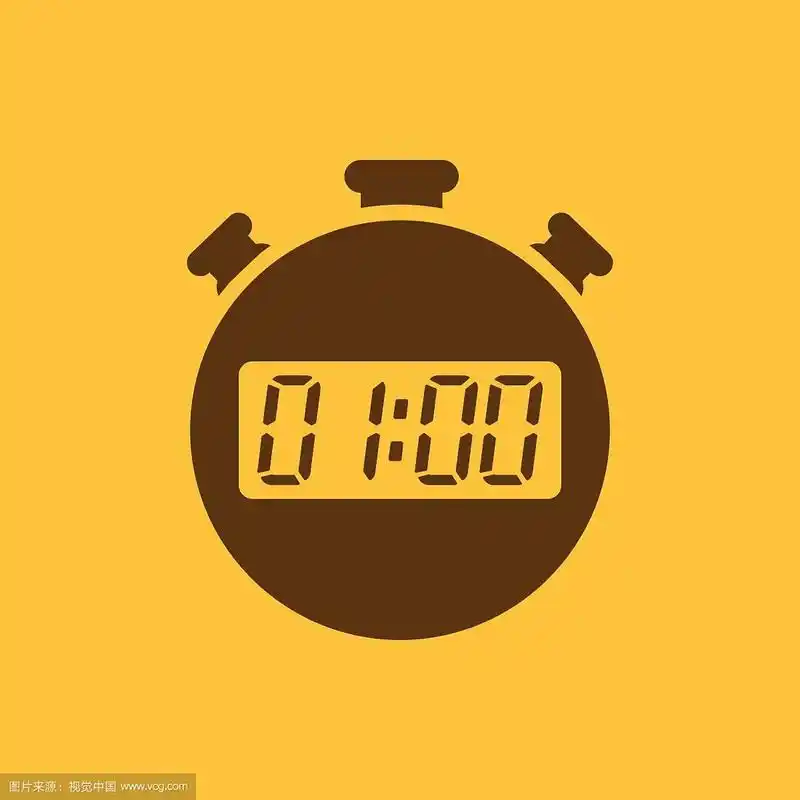 秒表的60秒分图标和时钟