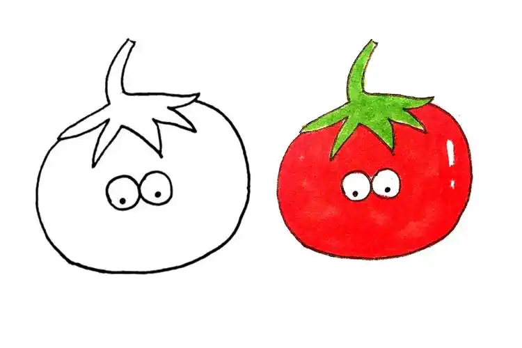 一组可爱的蔬菜瓜果简笔画图片-图1