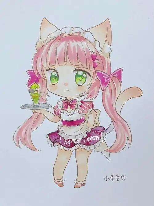 q版动漫手绘临摹甜点附线稿及教程