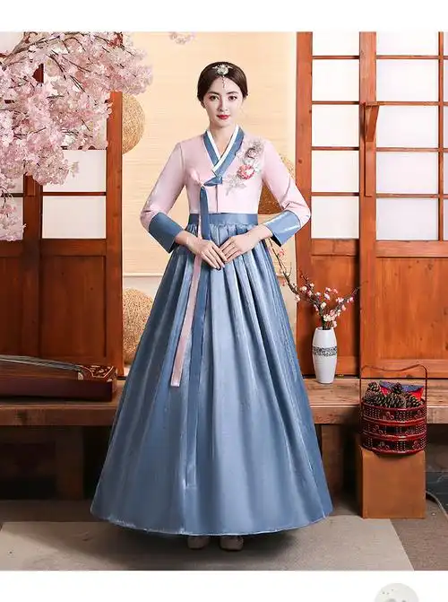 朦胧杏朝鲜族舞蹈演出服装韩国传统大长今古装民族成人表演服韩服女