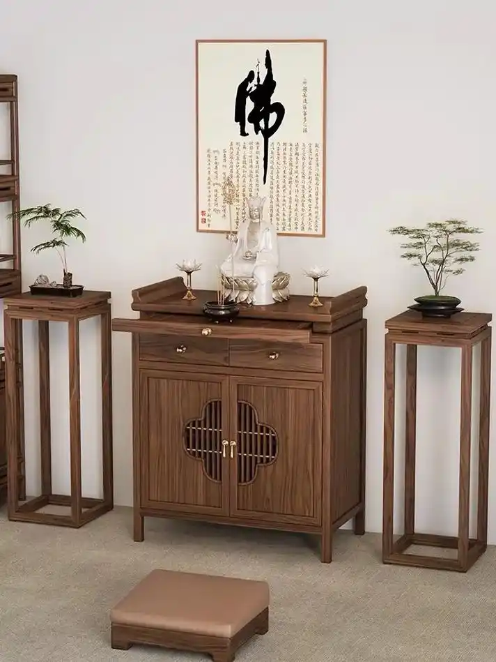 实木供桌香案家用佛堂黑胡桃木佛桌中式家用现代贡台神台供桌家用