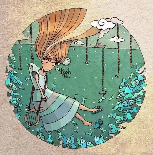 插画素材漂亮的圆形构图插画作品