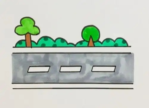 马路一角简笔画