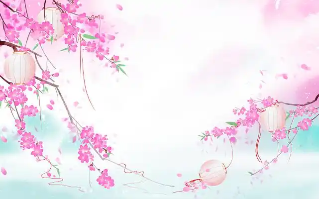古风浪漫花朵花卉护肤化妆品樱花粉色原创插画素材