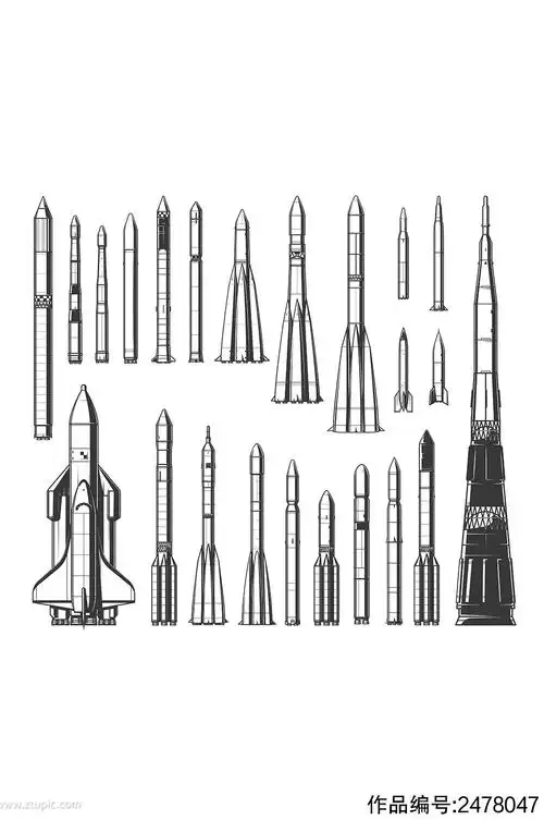 素描火箭航天元素