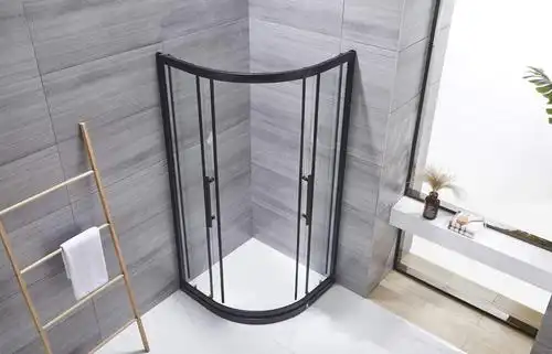苏宁放心购简易淋浴房 弧扇形沐浴房浴室钢化玻璃隔断 新款边框hqm 80