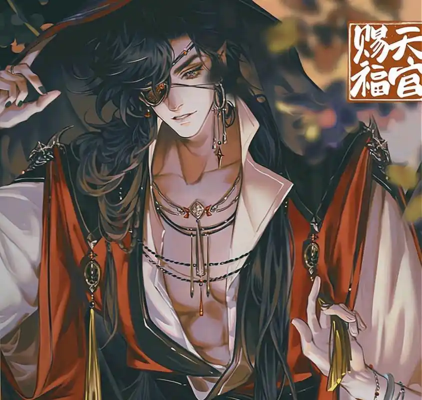 天官漫画贺图细节,花城心机露腹肌,殿下眉间有花钿,共赏莲花灯