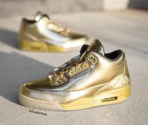 潮鞋|能看不能买系列!全球仅有10双的土豪金 aj 3
