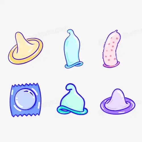 本作品全称为《卡通风一组多彩避孕卫生套装元素》,使用 adobe