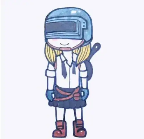 绝地求生人物q版手绘吃鸡游戏可爱女生简笔画教程吃鸡如何上头像