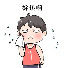 可爱流汗擦汗男孩冒汗表情包卡通动图gif