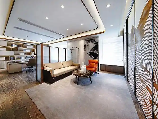 现代轻奢风办公室总经理办公区装修图