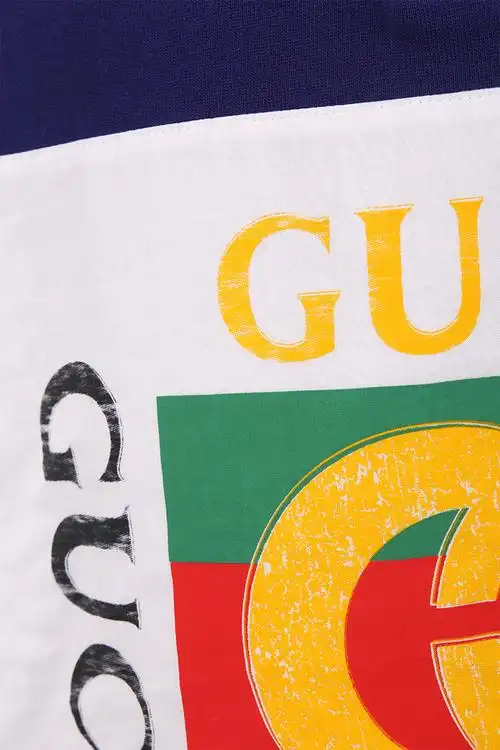 gucci/古驰 男士蓝色棉质宽松标志长袖polo衫 545800xjag94594