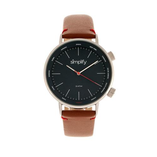 simplify女款棕色石英表|quartz the 3300 genuine brown leather