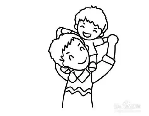 爸爸和儿子简笔画步骤 简笔画图片大全-蒲城教育文学网
