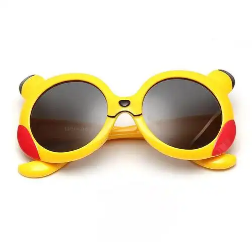 新款可爱偏光儿童太阳镜皮卡丘卡通墨镜硅胶太阳眼镜防紫外线防晒